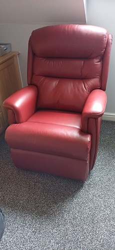 Dark red genuine leather - dark,